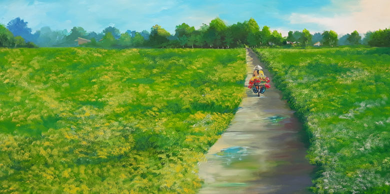 Spring field painting