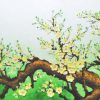 Painting of apricot flowers