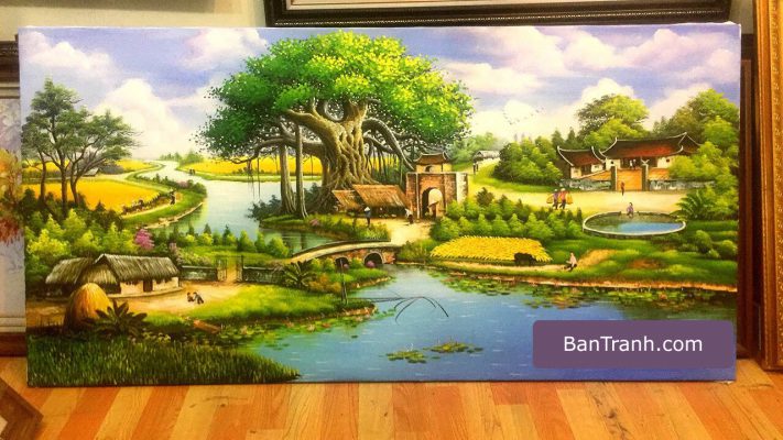 Beautiful country landscape painting